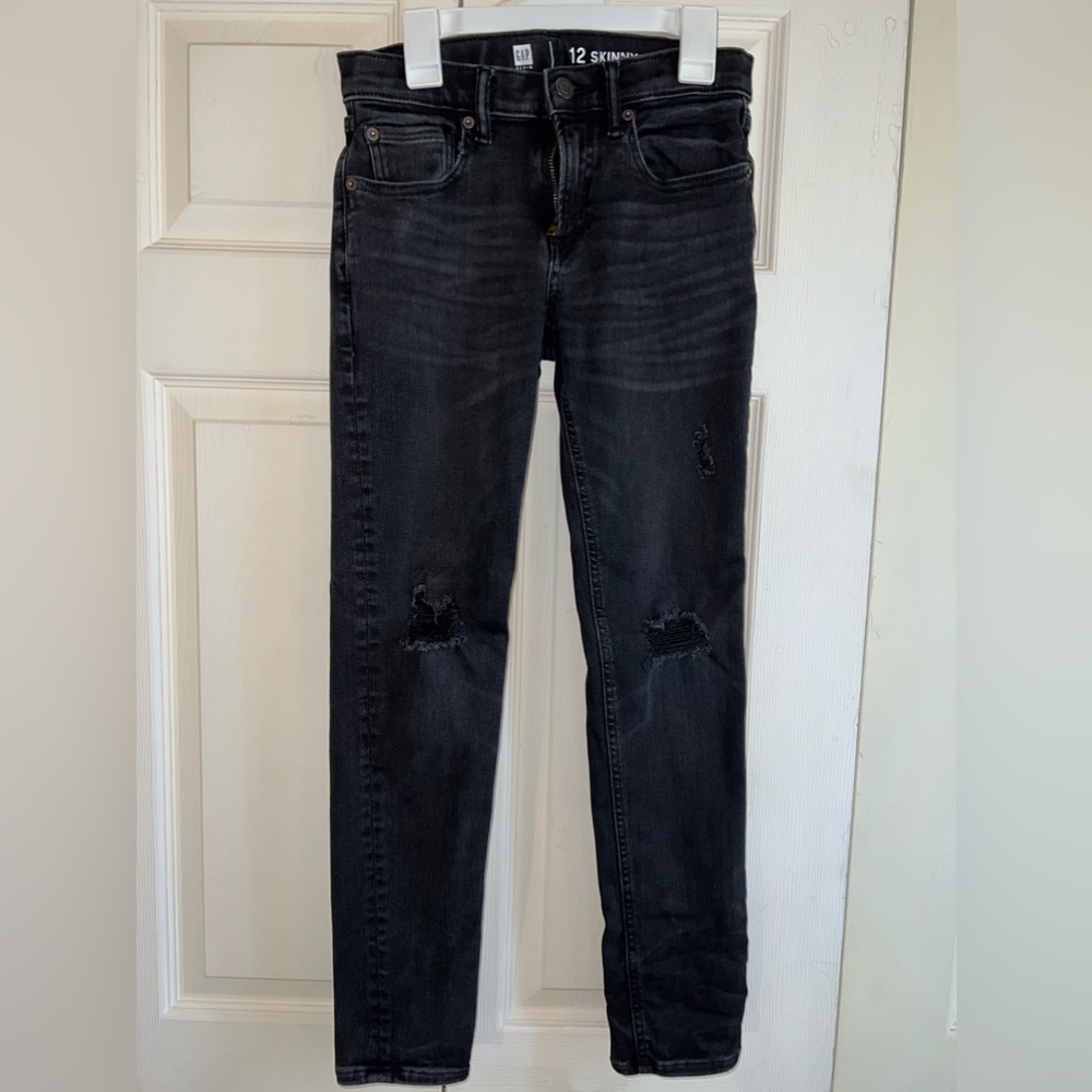 Boy Gap Black Distressed Jeans - Size 12 Skinny